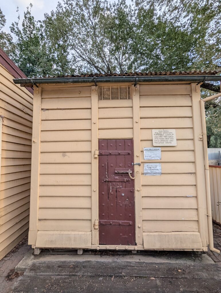 HIstoric Portable Police Lockup. Chiltern. Image Marjie Courtis
