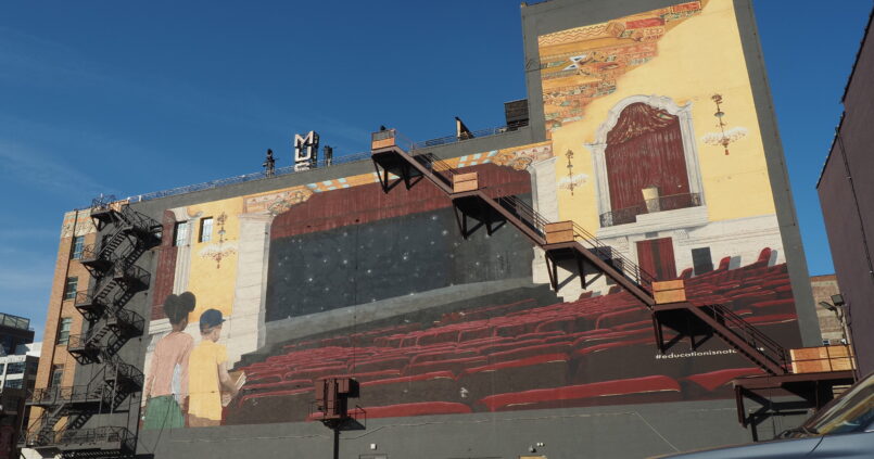 Bringing the theatre outside. Detroit. Photo Marjie Courtis