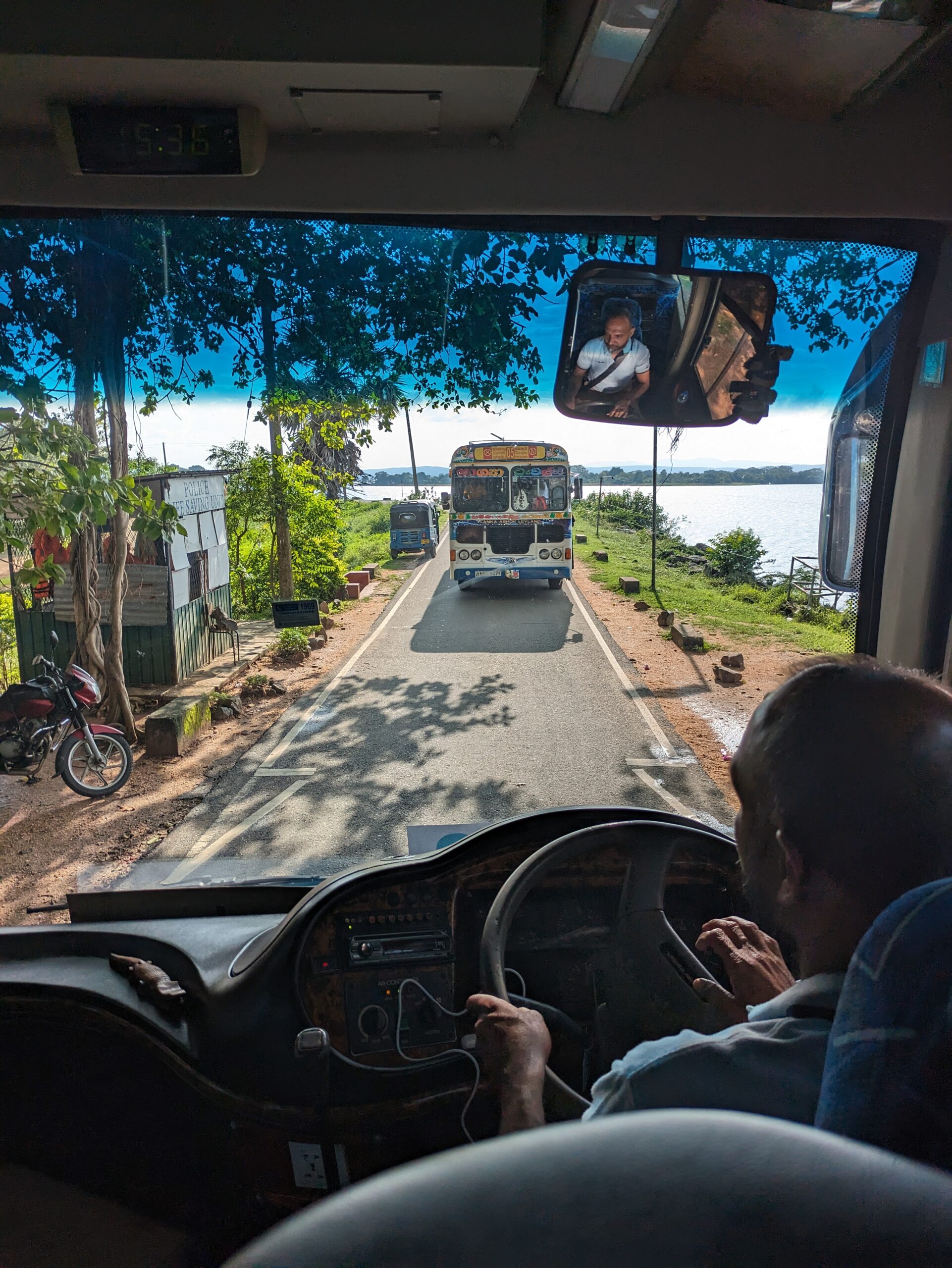 Buses often meet on the narrow roads © Marjie Courtis