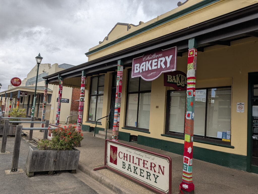 Chiltern Bakery and Chiltern Yarn Bombers. Image Marjie Courtis