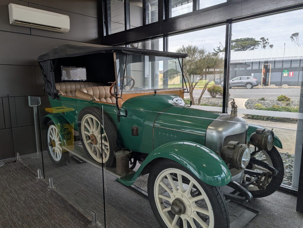 Vintage Vulcan car at King Island Airport Photo Marjie Courtis