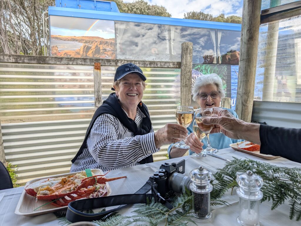 Crayfish picnic lunch at King Island Photo Marjie Courtis