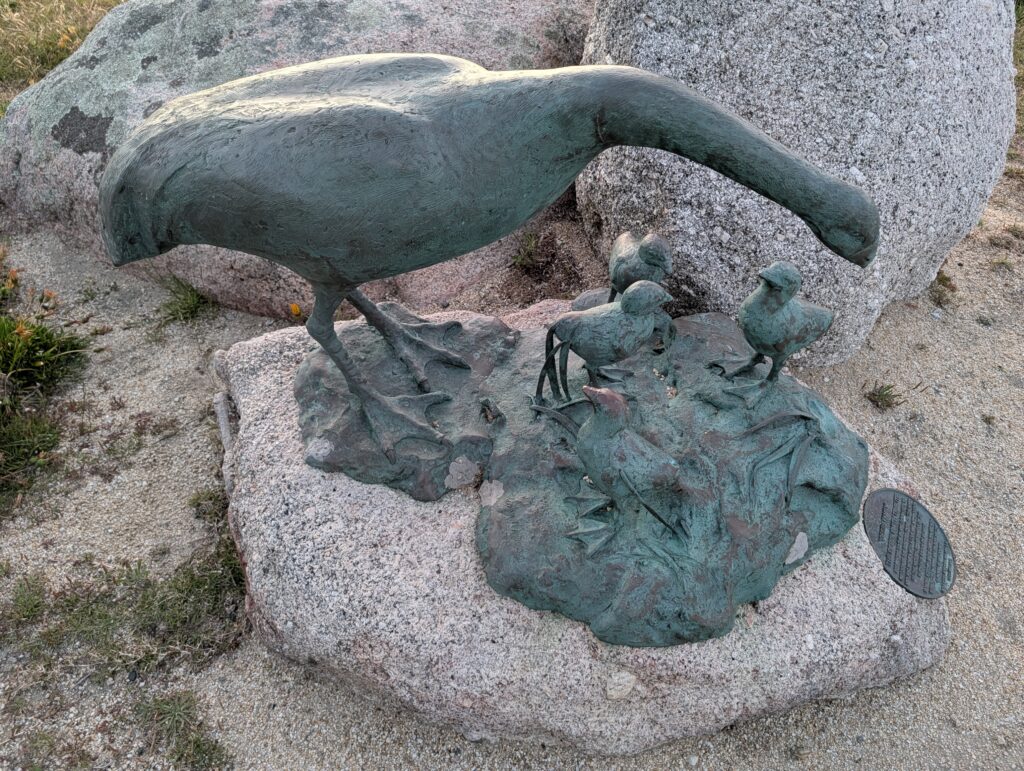 Derek Smith Sculpture of Cape Barren Geese. Flinders Island. Photo Marjie Courtis
